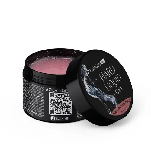 Excellent PRO Hard Liquid Gel Rose Gold Diamonds 30g