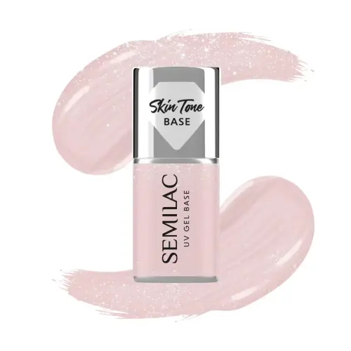 Semilac Baza do lakierów hybrydowych Skin Tone Cover Base Glitter Beige7ml