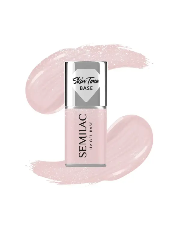 Semilac Baza do lakierów hybrydowych Skin Tone Cover Base Glitter Beige7ml