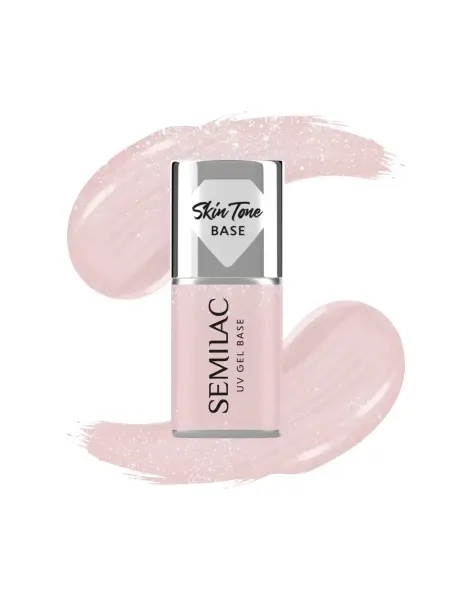 Semilac Baza do lakierów hybrydowych Skin Tone Cover Base Glitter Beige7ml