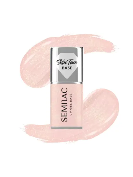 Semilac Baza do Lakierów Hybrydowych Skin Tone Cover Base Glitter Peach 7 ml