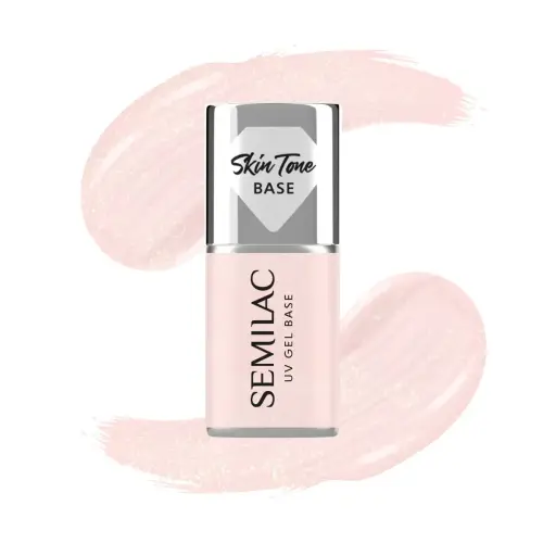 Semilac Baza do Lakierów Hybrydowych Skin Tone Cover Base Glitter Rose 7 ml