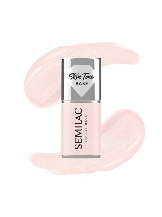 Semilac Baza do Lakierów Hybrydowych Skin Tone Cover Base Glitter Rose 7 ml