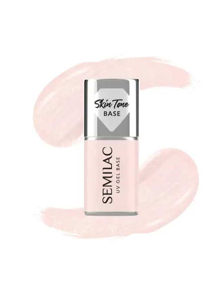 Semilac Baza do Lakierów Hybrydowych Skin Tone Cover Base Glitter Rose 7 ml