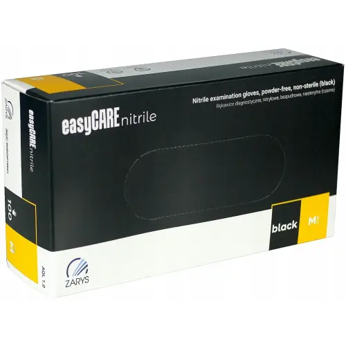Rękawiczki nitrylowe Czarne M 100sztuk Easycare Zarys