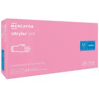 Rękawiczki Nitrylowe Pink Mercator 100 Sztuk Rozmiar M
