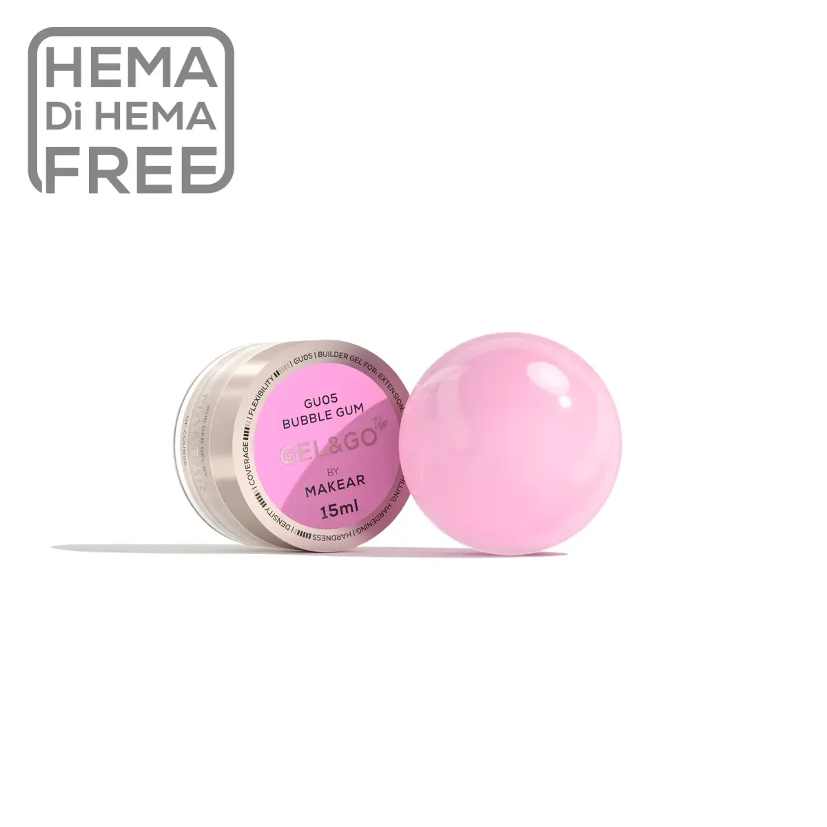 Gel&Go Up Bubble Gum GU05 - żel budujący 15 ml