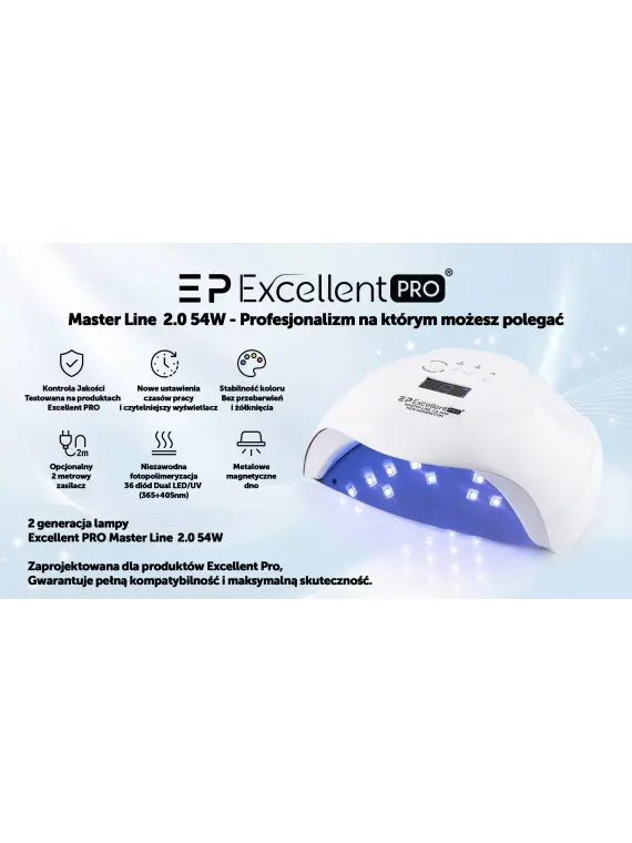 Lampa do paznokci Excellent Pro 54W Master line 2.0 biała