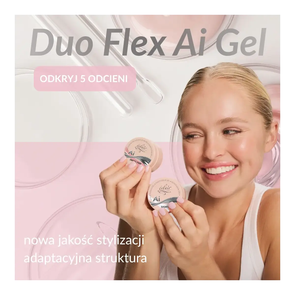 Duo Flex AI Gel COLD PINK - żel budujący do paznokci 15g