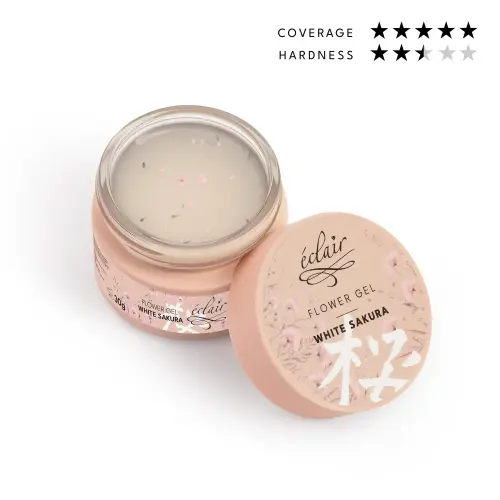 Flower Gel WHITE SAKURA 30g - żel do paznokci z kwiatkami