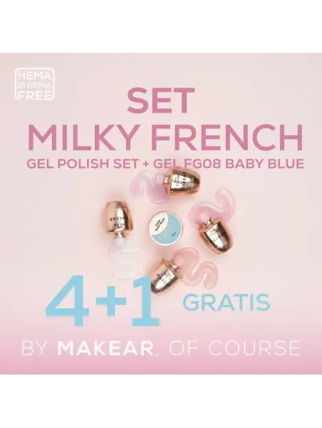 Zestaw Lakierów Milky French + GRATIS French Gel FG08