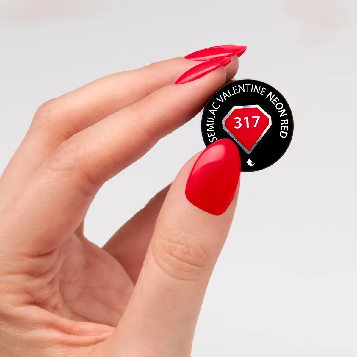 Semilac - lakier hybrydowy 317 Neon Red 7ml