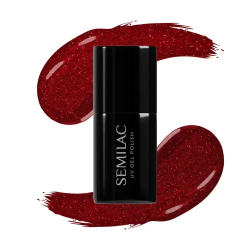 Semilac - lakier hybrydowy 347 Pretty Red Glitter 7ml