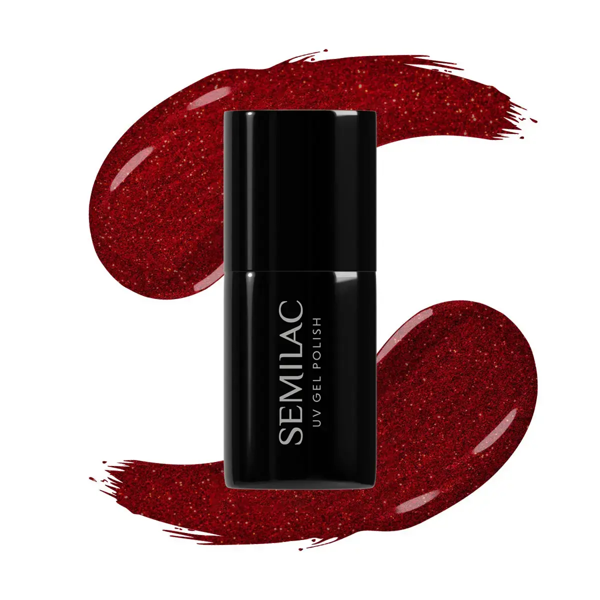 Semilac - lakier hybrydowy 347 Pretty Red Glitter 7ml