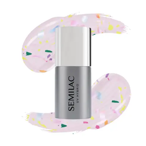 T27 Semilac Top do lakierów hybrydowych No Wipe Matte Violet Galaxy 7ml