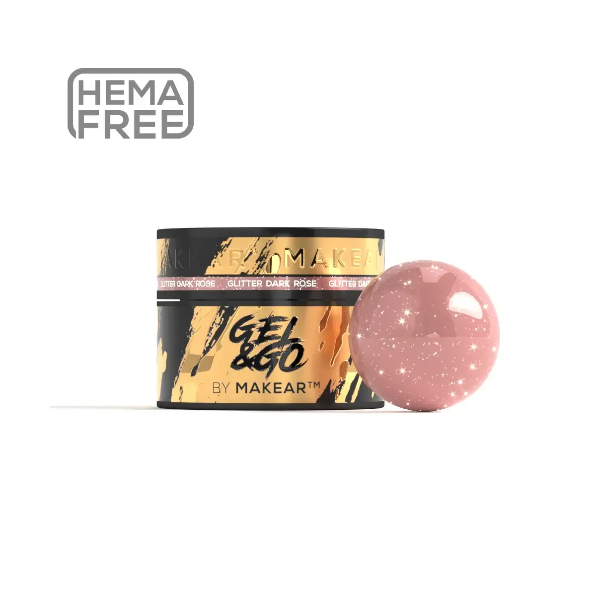 GG27 Glitter Dark Rose - Gel&Go 50ml
