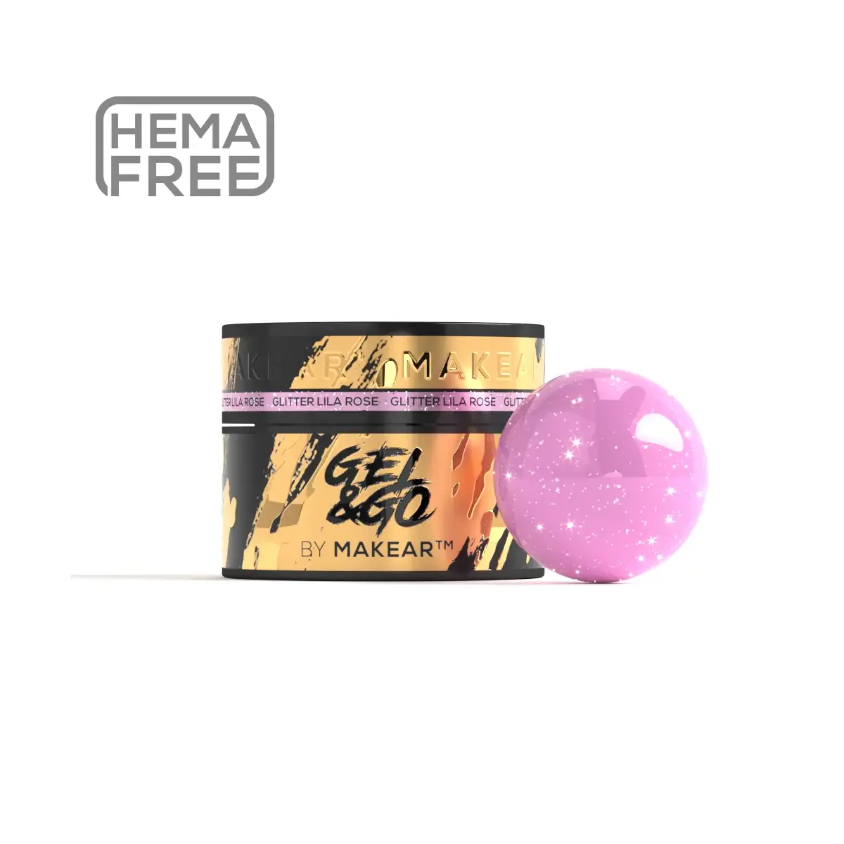 GG24 Glitter Lila Rose - Gel&Go 50ml