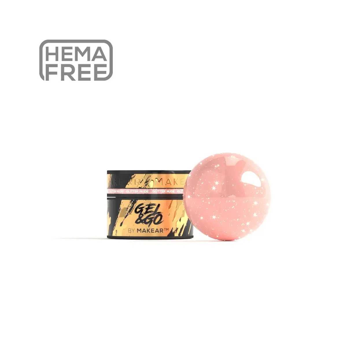 GG26 Glitter Nude - Gel&Go 15ml