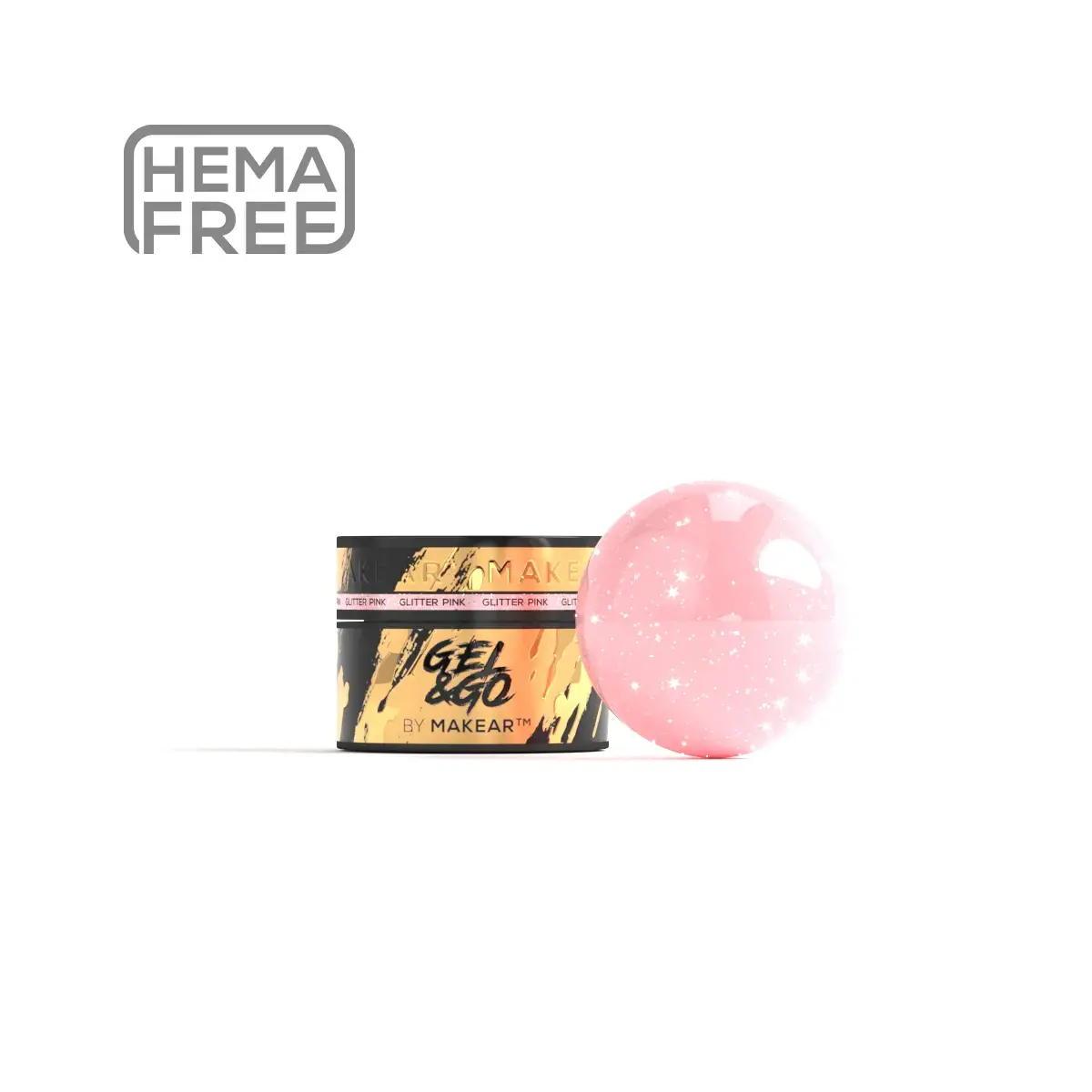 GG22 Pink Glitter - Gel&Go 15ml